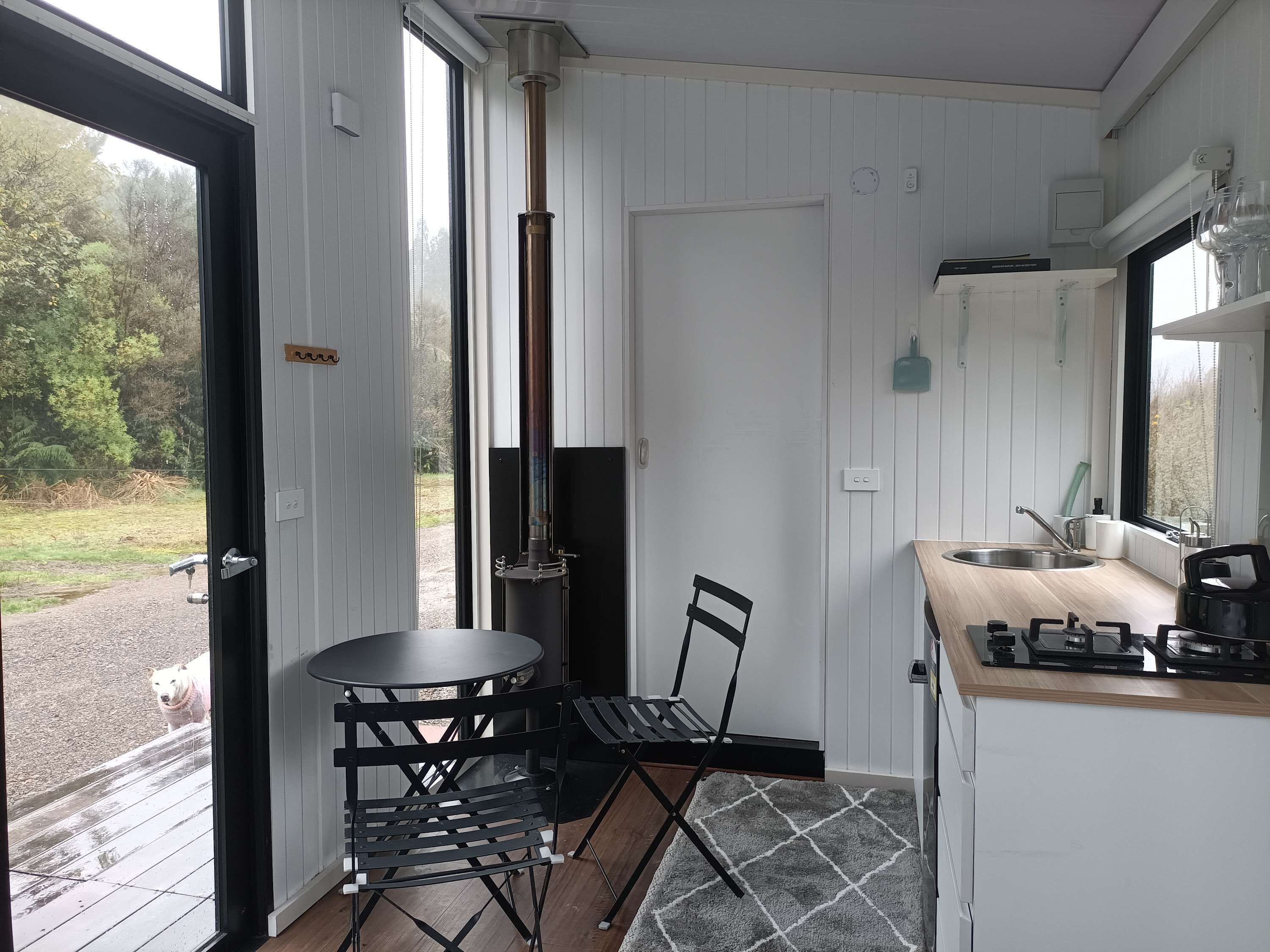 Fridge, stovetop, cookware/dishes/utensils