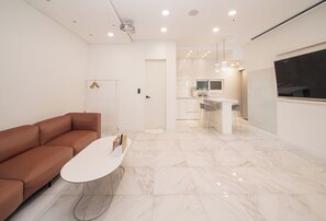 Signature Villa, Balcony, Sea View | Living area - Le Grand Bleu Resort (Yeosu-si)