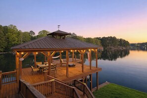 Outdoor dining - 2-Tier Dock w/ Lift! Jordan Lake Family Retreat (Titus)