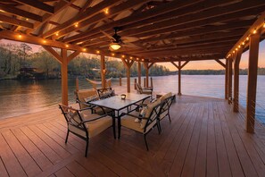 Outdoor dining - 2-Tier Dock w/ Lift! Jordan Lake Family Retreat (Titus)