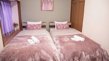 Desk, free WiFi, bed sheets