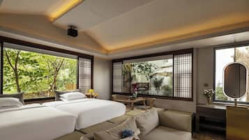 Quarto duplo superluxo | Cortinas blackout, quartos à prova de som, Wi-Fi de cortesia