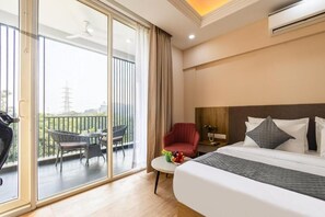 Superior Double Room, Balcony, City View | In-room safe, desk, laptop workspace, iron/ironing board - FlxHo Tribe - Bespoke Hotel (Gurugram)
