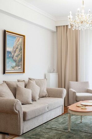 Living area - Erato by halu! - Classical 2BD penthouse in the center (Thessaloniki)