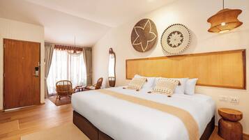 Deluxe Double or Twin Room, Garden View | In-room safe, desk, laptop workspace, iron/ironing board