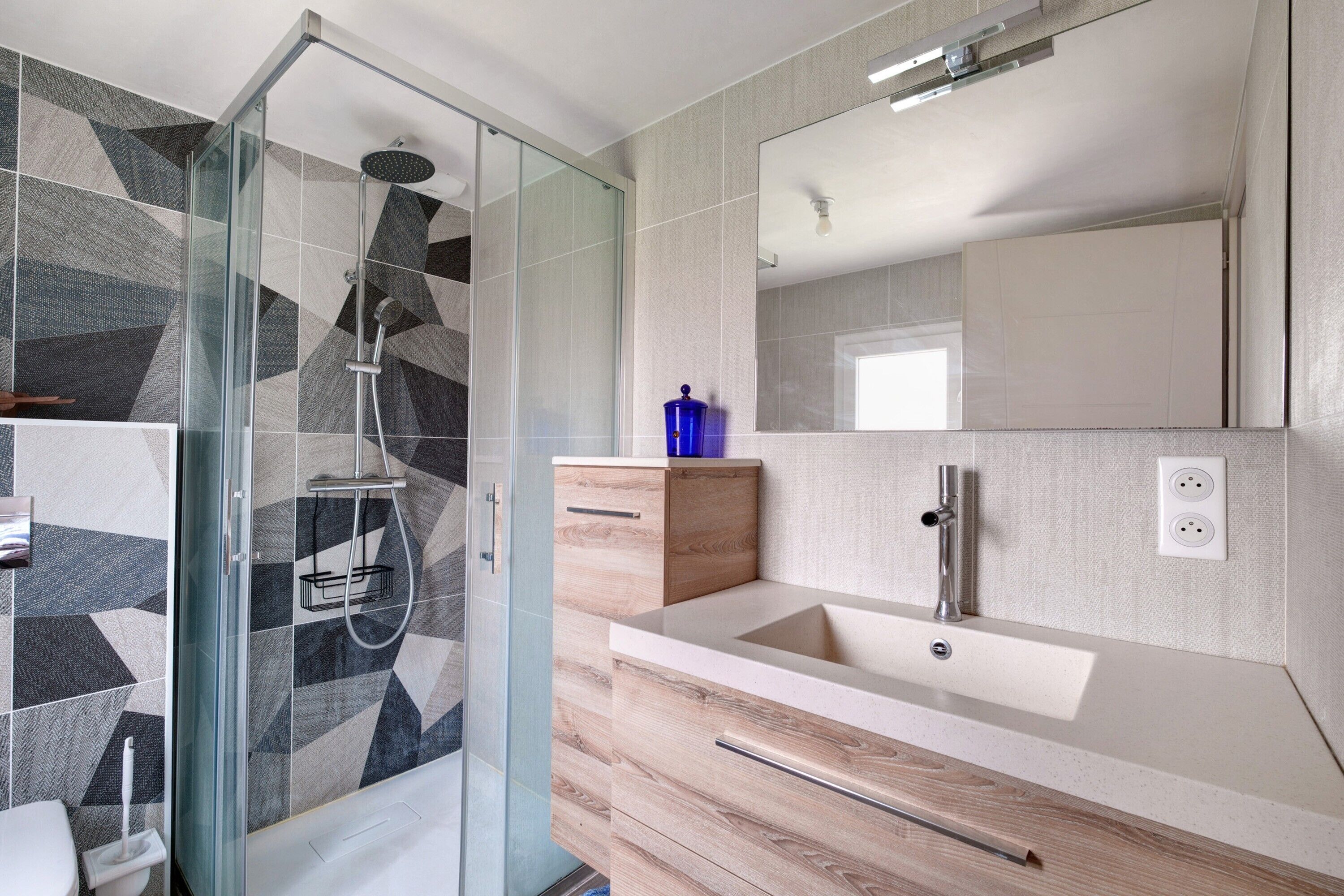 Shower, hair dryer
