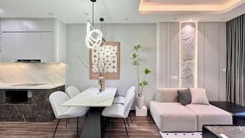 Luxury Suite, 2 Bedrooms, Balcony, City View | Premium bedding, memory foam beds, desk, laptop workspace