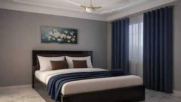 Deluxe appartement, uitzicht op de stad | Een strijkplank/strijkijzer, gratis wifi