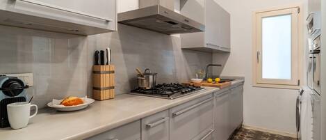 Fridge, microwave, dishwasher, toaster