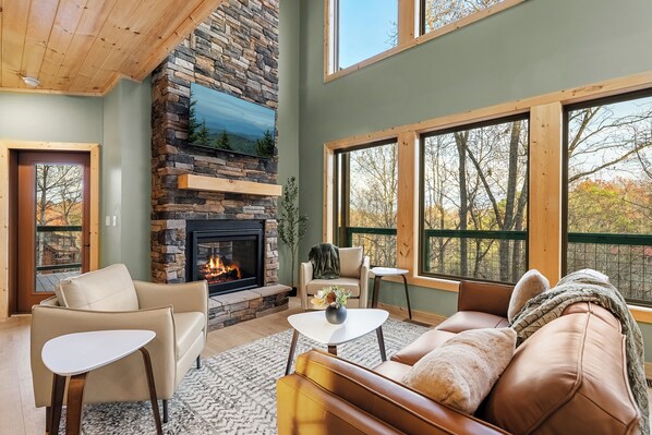 Smart TV, fireplace, video games