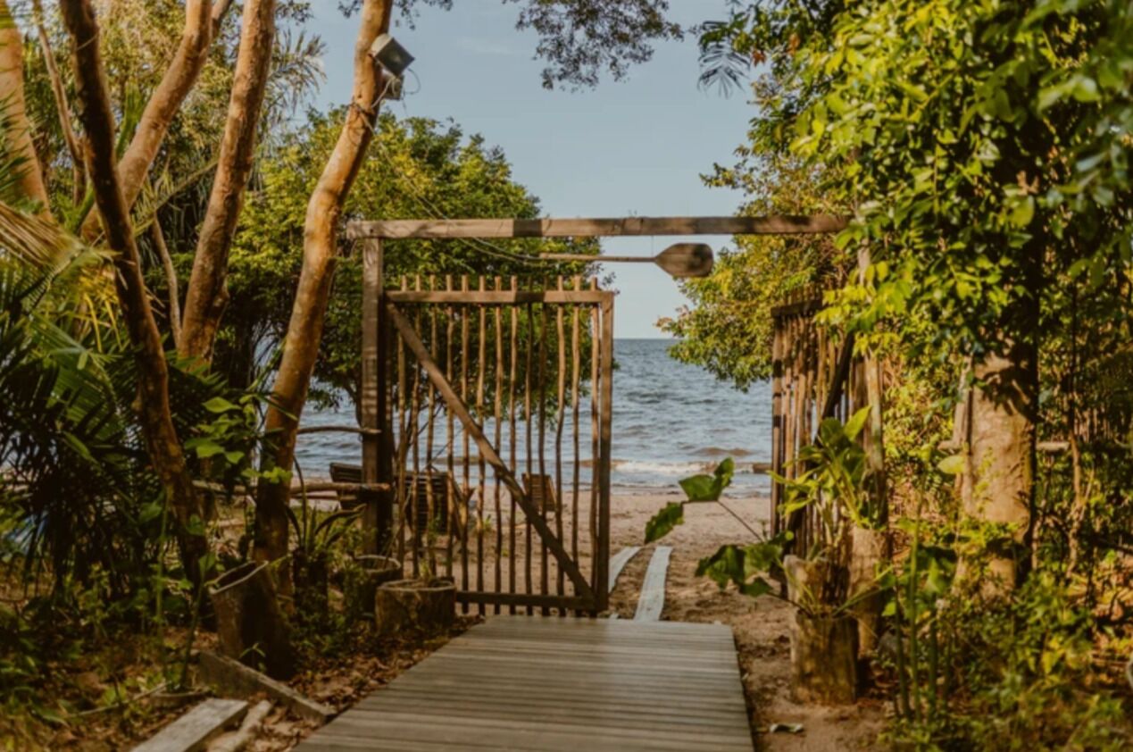 On the beach, white sand