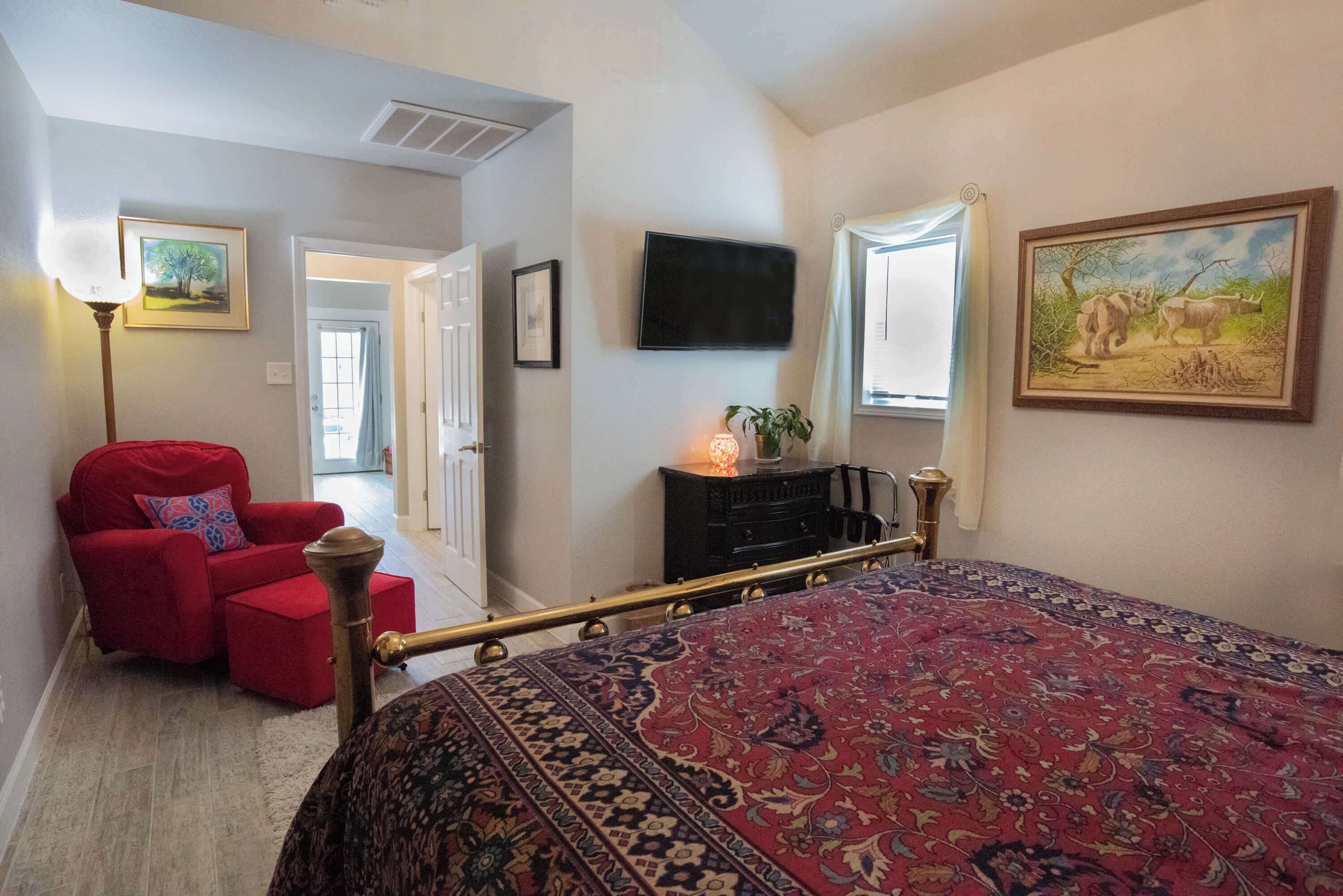 Cabin, 1 King Bed, Patio, Pool View (Tank House) | 1 bedroom, individually decorated, individually furnished, bed sheets