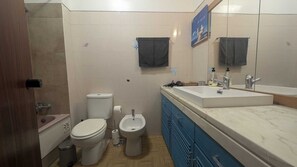 Haartrockner, Bidet, Handtücher, Seife