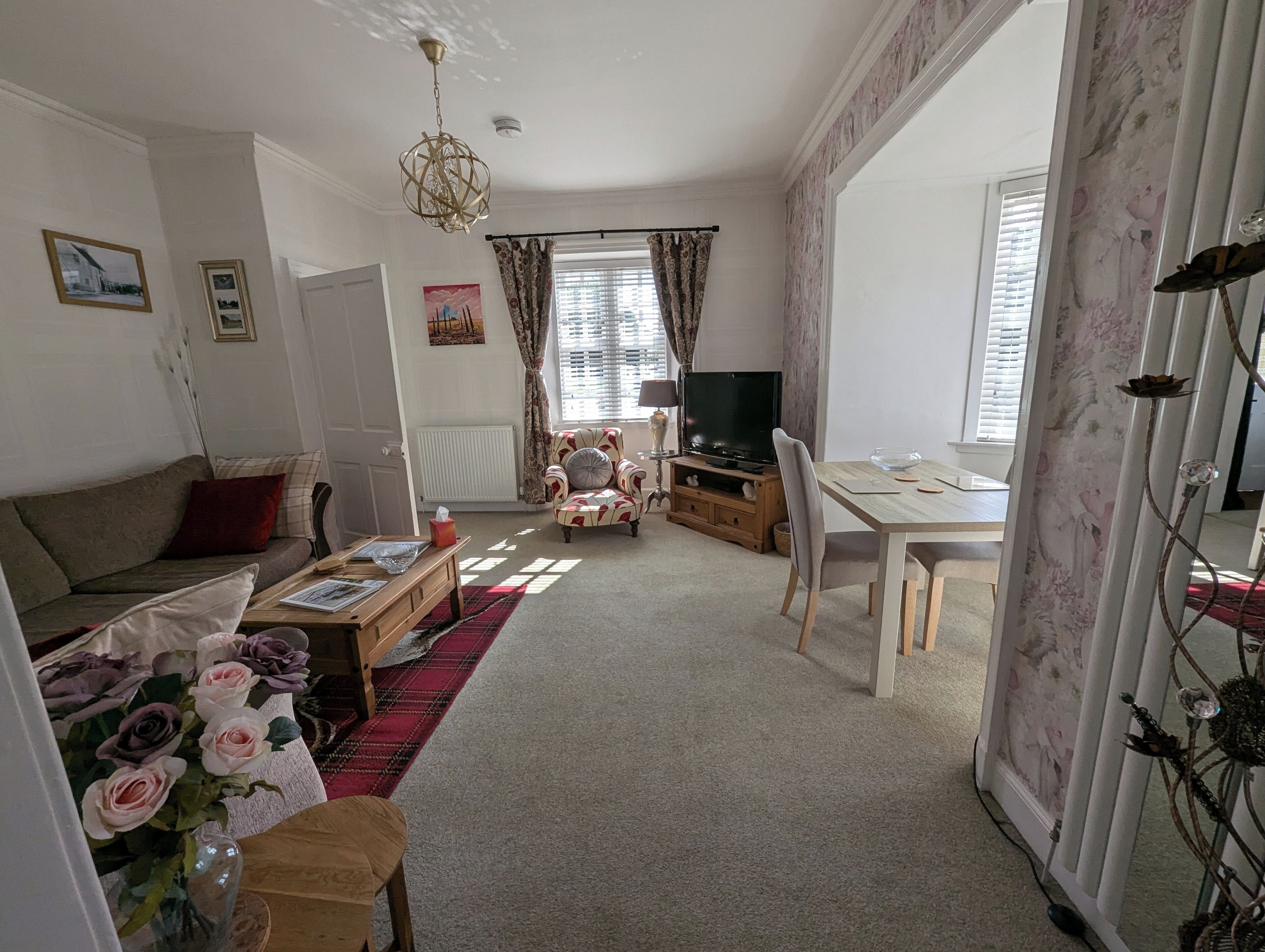 Smart TV, DVD player, books