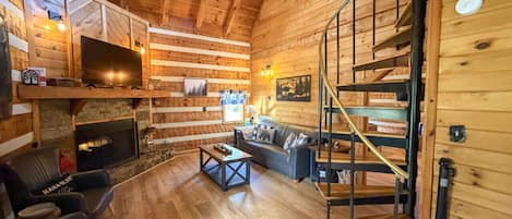 TV, fireplace, video games