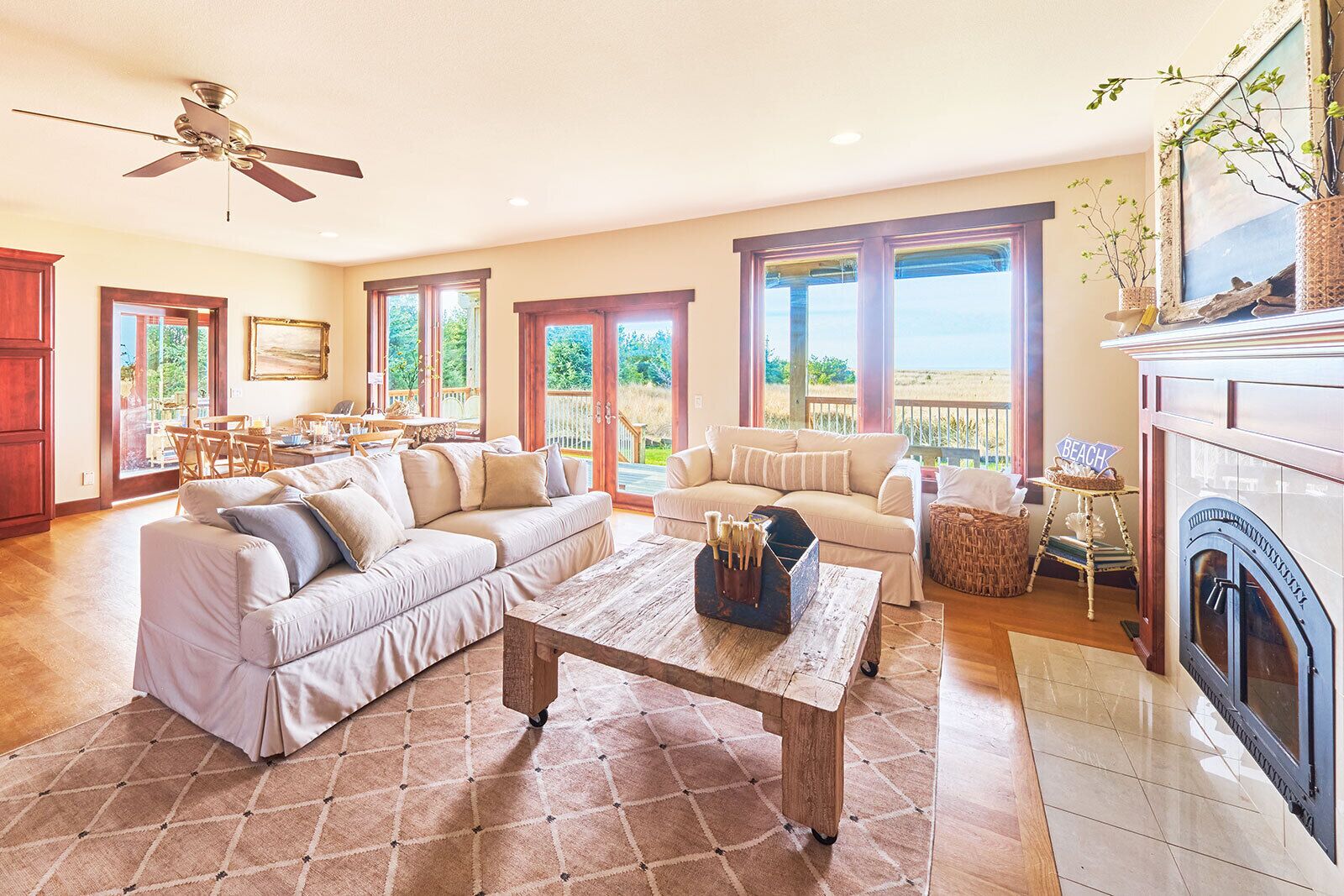 Smart TV, caminetto, videogiochi, lettore DVD