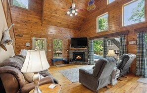 Living area - Peaceful Lake Keowee Home, Quiet Cove in Serenity Bay, Great for Clemson Events (Seneca)