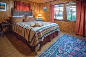 Cabin, Multiple Beds, Patio, Pool View (Cypress Creek Cabin) | 1 bedroom, individually decorated, individually furnished, bed sheets - Cypress Creek Cabin Stay for 6 - Pool, Hot Tub (Comfort)