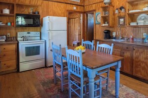 Cabin, Multiple Beds, Patio, Pool View (Cypress Creek Cabin) | Private kitchen - Cypress Creek Cabin Stay for 6 - Pool, Hot Tub (Comfort)