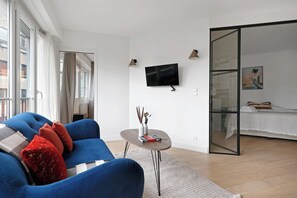 City-Apartment, 1 Queen-Bett und Schlafsofa, Nichtraucher, Stadtblick | Bügeleisen/Bügelbrett, kostenloses WLAN