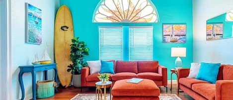 Apartment, Multiple Beds, Patio, City View (Surf + Strand Unit A) | Living area