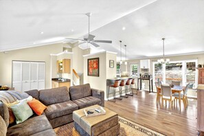 TV, fireplace, books - Treetop Escape Asheville (Asheville)