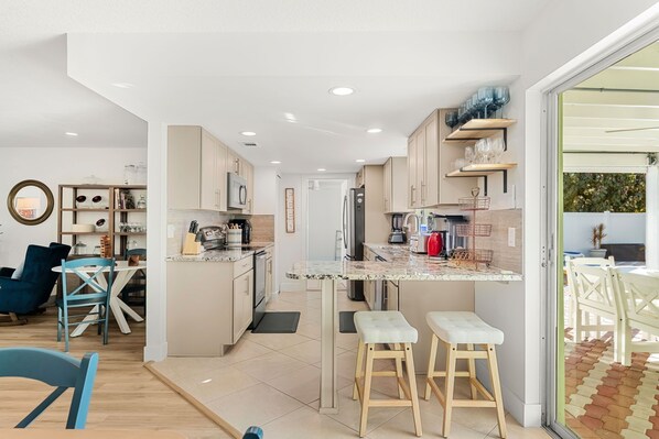 House (4 Bedrooms) | Private kitchen | Fridge, microwave, oven, stovetop - 1258 Seminole Drive (Indian Harbour Beach)