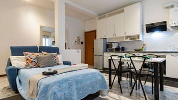 1 slaapkamer, een strijkplank/strijkijzer