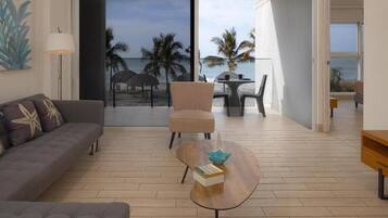 Apartamento, balcón, vistas al mar | Zona de estar | Smart TV de 50 pulgadas con canales por cable