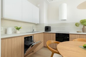 Apartment | Private kitchen | High chair - Comfortable Apartment, Right on the Beach (Rewal)