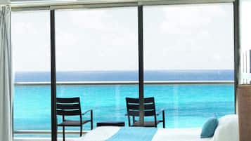 Chambre Triple, balcon, vue océan