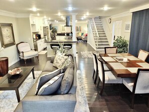 TV, fireplace, offices