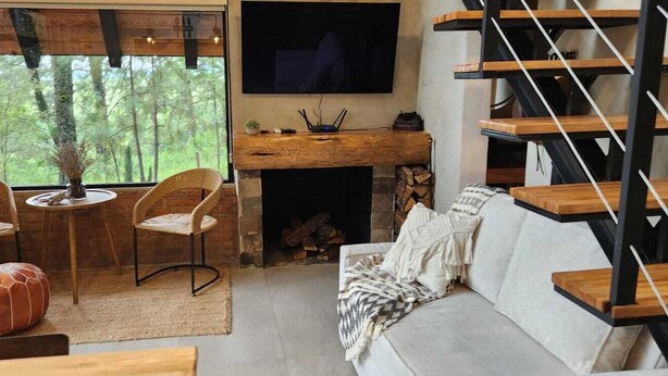 Living area - Chalet VerdeTerra cottage for remote housing or work (Tapalpa)