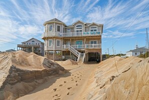 Exterior - Sprawling 3 Story BeachFront Home with Pool, Game Room, Hot Tub, Sleeps 16 (Rodanthe)
