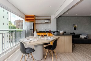 Apartamento 1 Dorm Casal | Eigene Küche