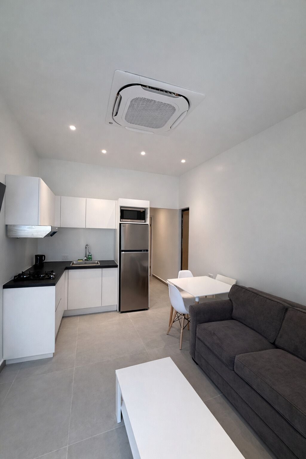 Suite estudio clásica, 1 cama de matrimonio, cocina básica | Zona de estar | Una televisión LED, Netflix, Hulu, servicios de streaming
