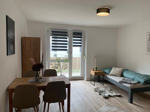 Modern vacation apartment with balcony near Lake Goitzsche