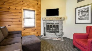 Una Smart TV, una chimenea