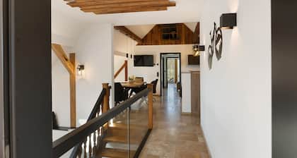Vogtlandstadl – Vogtland Chalet mit See und Bergblick, modern & komfortabel.