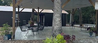 Glamping tent with hot tub and AC for a relaxing getaway