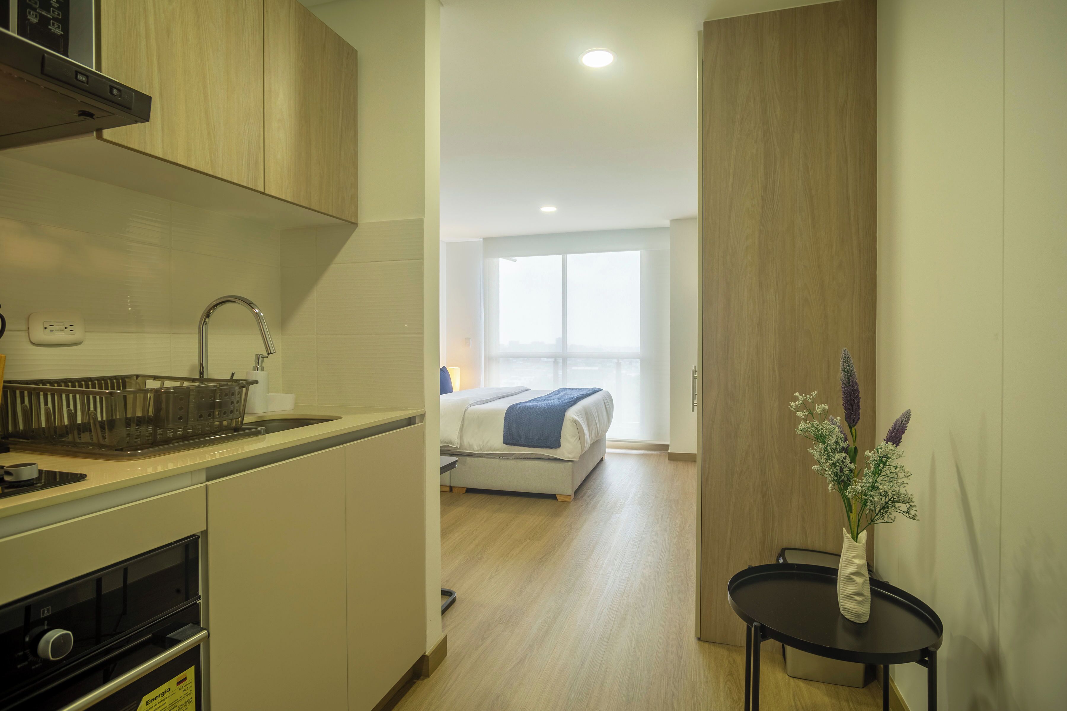 Studio Suite | Bếp riêng | Tủ lạnh, lò vi sóng, lò nướng, dụng cụ nấu nướng/bát dĩa/dao nĩa 