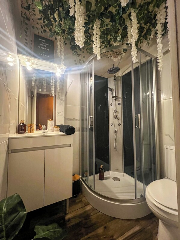 Hair dryer, towels, soap, toilet paper - La Tanière de Mowgli - CAP D'AGDE - Jungle Room, Plage du Môle - 2 people (Agde)