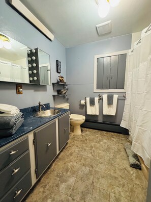 Towels, soap, toilet paper