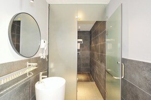 Comfort Double or Twin Room, Balcony, Mountain View | Bathroom | Shower, hair dryer, towels, soap - Morning Sun Hotel (Guilin)