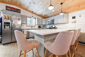 Fridge, microwave, oven, stovetop - Hall Hideaway | Shared Waterfront Access (Rangeley)