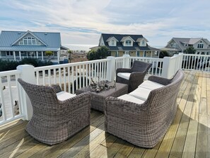 Terrace/patio - Ocean View Five Bedroom Home on Bald Head Island (Southport)