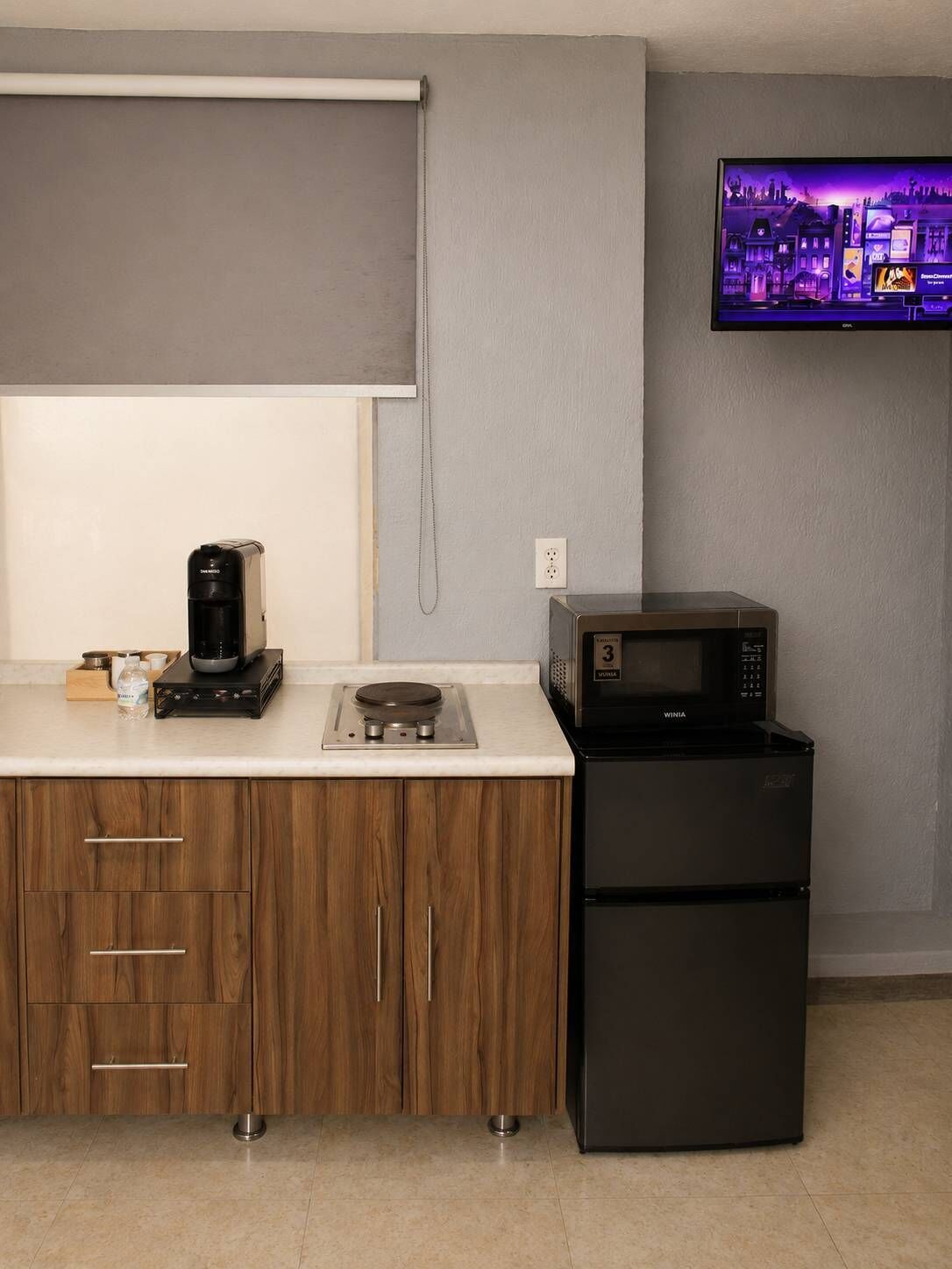 Geladeira, cooktop, liquidificador