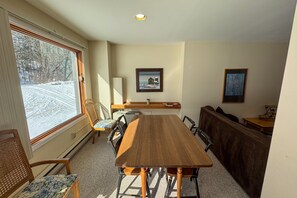 Dining - Ski-in/ski-out condo w/ wood-burning fireplace, patio, shared bbq, w/d, wifi (West Dover)