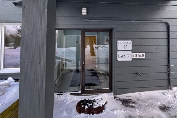 Exterior detail - Ski-in/ski-out condo w/ wood-burning fireplace, patio, shared bbq, w/d, wifi (West Dover)