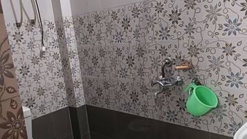 Shower, towels, soap